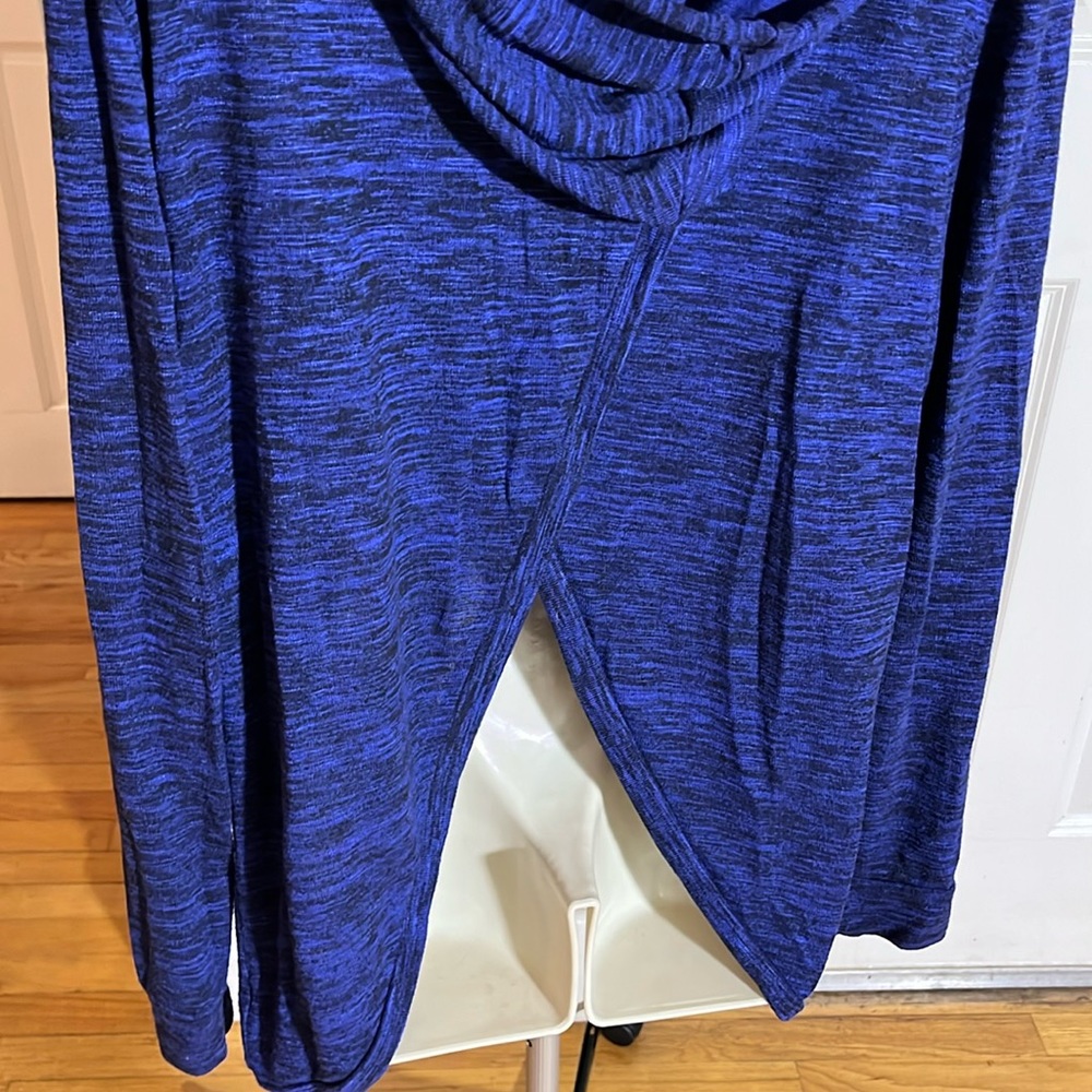 Mossimo Supply Co. size XL violet & black hooded sweater with wrap open back - Picture 2 of 16